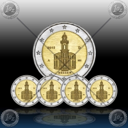 5 x 2 EVRO NEMČIJA "A,D,F,G,J" 2015 (Hessen) 5 x 2 EVRO NEMČIJA "A,D,F,G,J" 2015 (Hessen)